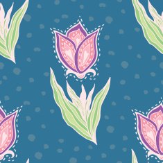 Autumn Flowers vector seamless pattern Floral background N2