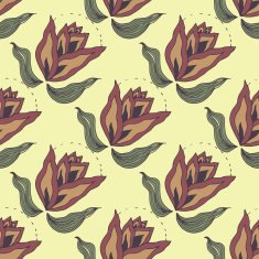 Autumn Flowers vector seamless pattern Floral background N3