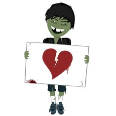 Zombie boy with a whiteboard N2