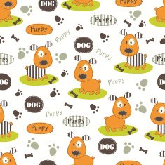 Seamless pattern with dogs