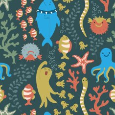 Bright seamless pattern Underseas