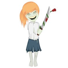 Zombie girl with surprise