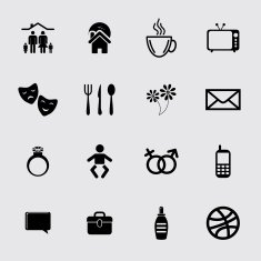 Family vector icons set N6