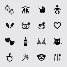 Family vector icons set N7