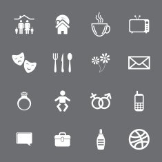 Family vector icons set N8