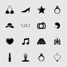 Fashion and accessories icon set N17