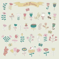 Set of flowers