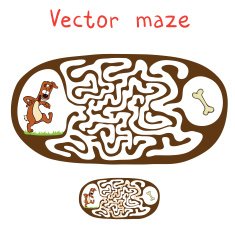 Vector Maze Labyrinth with Dog N6