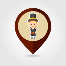 American Pilgrim children mapping pin icon N3