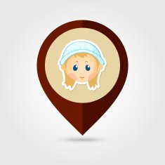 American Pilgrim children mapping pin icon N5