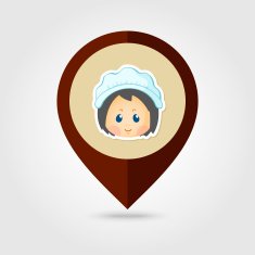 American Pilgrim children mapping pin icon N8