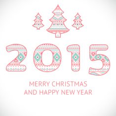 Happy New Year 2015 beauty greeting card made in tribal