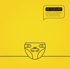 Diaper with car icon Child underwear sign N2