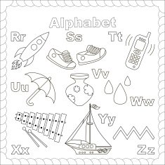 Alphabet for kids Letters r-z Isolated letters
