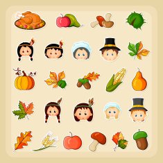 Thanksgiving Harvest icon set