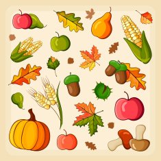 Thanksgiving Harvest icon set N2