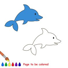 Cartoon dolphin to be colored