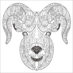 Ornamental head of goat or ram
