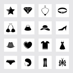 Fashion and accessories icon set N25