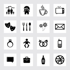 Family vector icons set N9