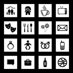 Family vector icons set N11