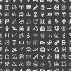 doodle public sign seamless pattern background