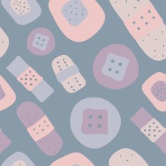 Injury tape plaster flat Seamless vector pattern