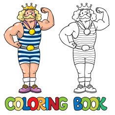 Strong fairy tale king Coloring book