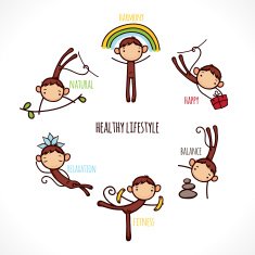 Funny monkey vector icons for design N6