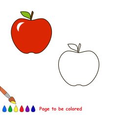Cartoon apple to be colored