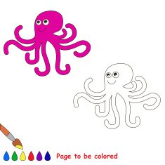 Cartoon octopus to be colored
