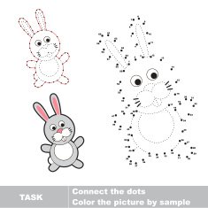 Game for numbers One cartoon rabbit