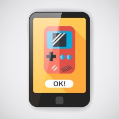 Handheld game flat icon with long shadow eps 10 N4