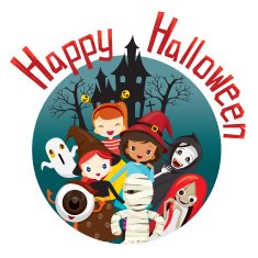 Halloween Ghosts and Children Smiling