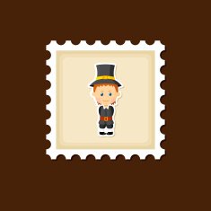 American Pilgrim children stamp Thanksgiving day N4
