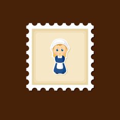 American Pilgrim children stamp Thanksgiving day N5