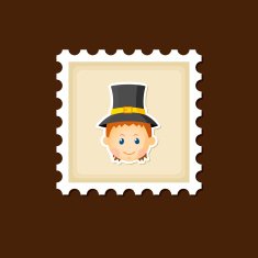 American Pilgrim children stamp Thanksgiving day N7