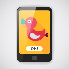 Duck toy flat icon with long shadow eps 10 N2