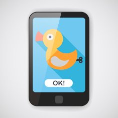 Duck toy flat icon with long shadow eps 10 N3
