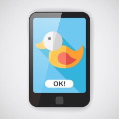 Duck toy flat icon with long shadow eps 10 N7