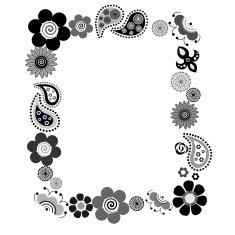flowers frame black