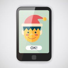 Christmas boy flat icon with long shadow eps10 N6