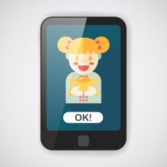 Chinese New Year girl flat icon with long shadow eps10 N10