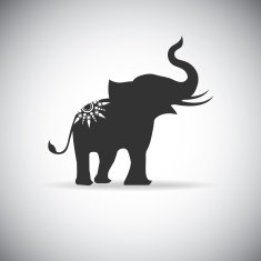 silhouette elephants with tattoo
