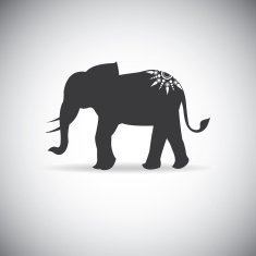 silhouette elephants with tattoo N2