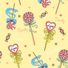 Vector seamless background with colorful candies