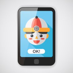 Chinese New Year boy flat icon with long shadow eps10 N13