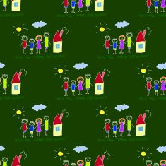 Colorful seamless pattern on blackboard N5
