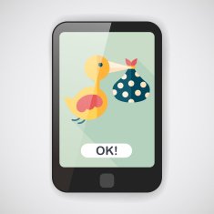 bird and baby flat icon with long shadow eps10 N5
