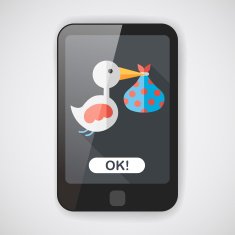 bird and baby flat icon with long shadow eps10 N7